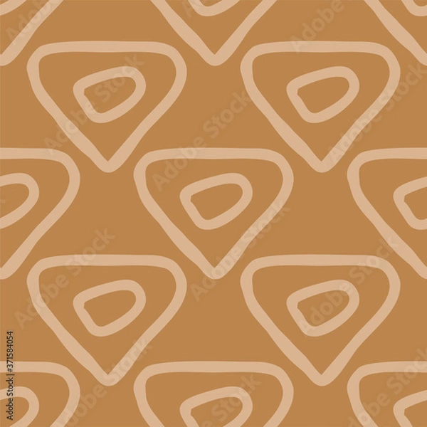 Fototapeta Seamless vector of tribal style motif abstract on pastel brown background
