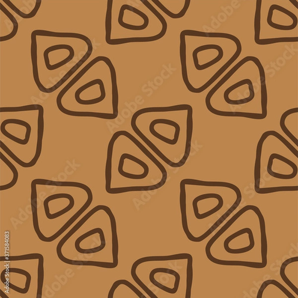 Fototapeta Seamless vector of tribal style motif abstract on pastel brown background