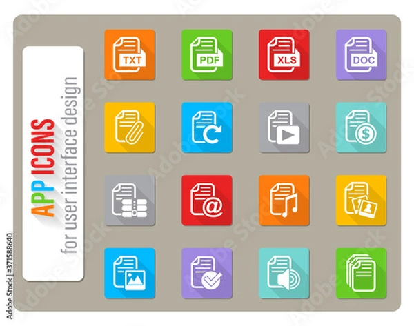 Obraz document icon set