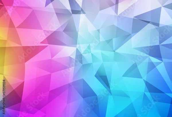 Obraz Light Blue, Red vector shining triangular backdrop.