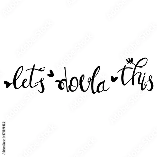 Fototapeta Vector cartoon with the phrase isolated on white background. World Doula Week.