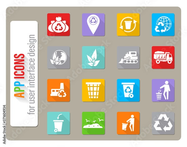Obraz garbage icon set