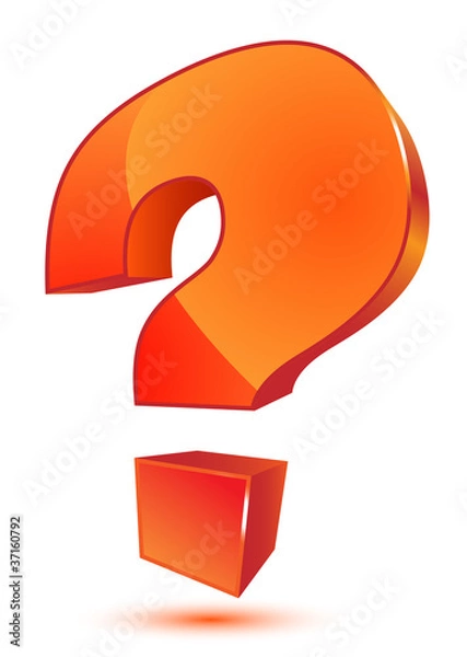Obraz Orange 3d question mark