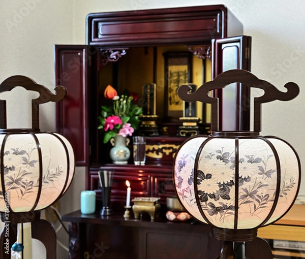 Obraz 盆提灯と仏壇