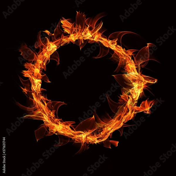 Obraz a fire ring on a black background