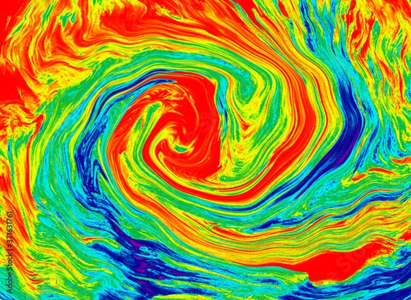Obraz Wave of multi color. Artistic multicolor background representing storm at the surface of a sea.