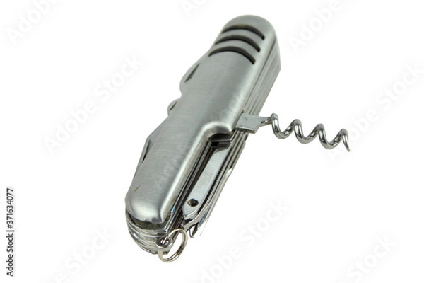 Obraz corkscrew knife  portable isolated on white