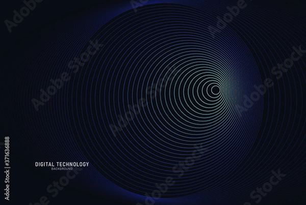 Fototapeta Abstract flow lines digital technology, smooth particle wave, big data techno, design concept background and wallpaper, vector eps
