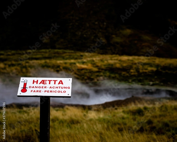 Obraz Hot spring warning