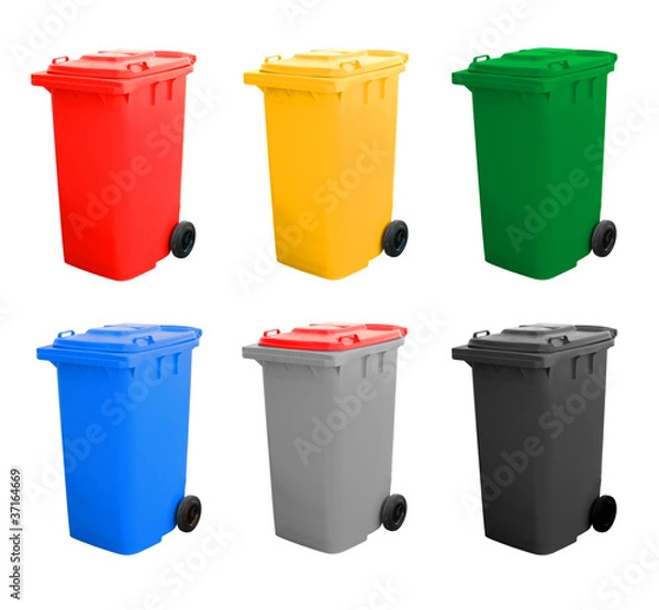 Obraz Colorful Recycle Bins Isolated
