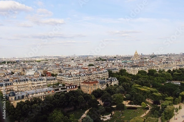 Fototapeta view of paris from eiffel tower