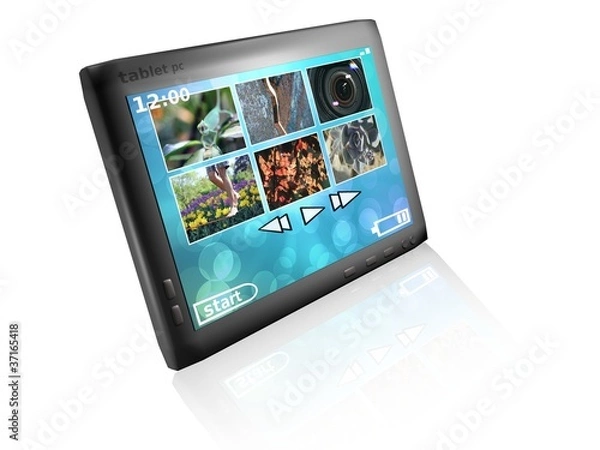 Fototapeta 3d tablet pc with reflection