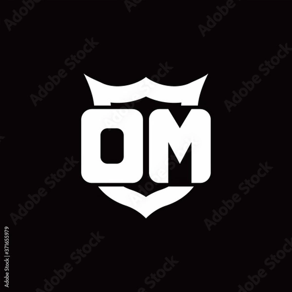 Fototapeta DM Logo monogram with shield around crown shape design template