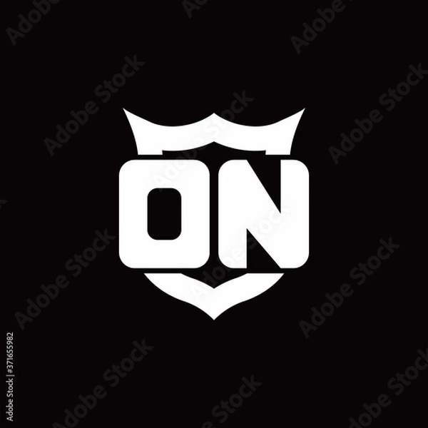 Fototapeta DN Logo monogram with shield around crown shape design template