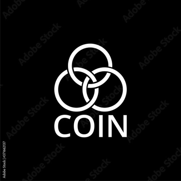Fototapeta Coin icon isolated on dark background 