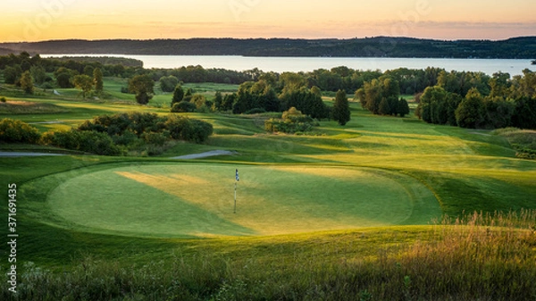 Obraz sunrise over golf course