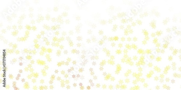 Fototapeta Light yellow vector abstract layout with leaves.