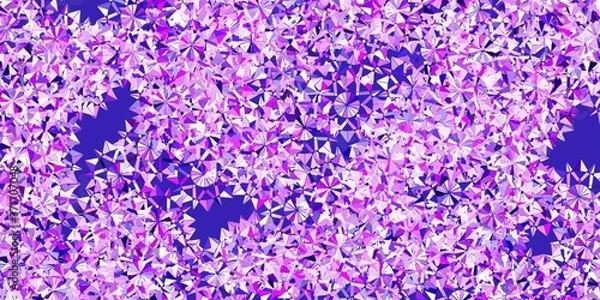Fototapeta Light purple, pink vector pattern with colored snowflakes.