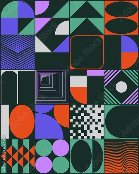 Fototapeta Brutalism Design Abstract Vector Pattern