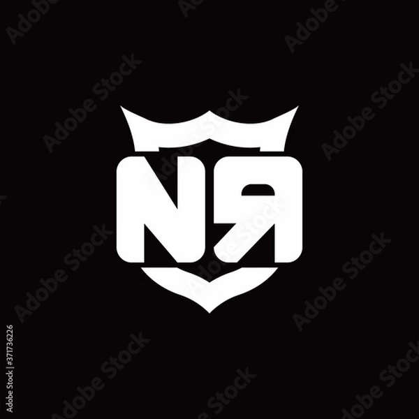Fototapeta NR Logo monogram with shield around crown shape design template