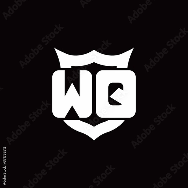 Fototapeta WQ Logo monogram with shield around crown shape design template
