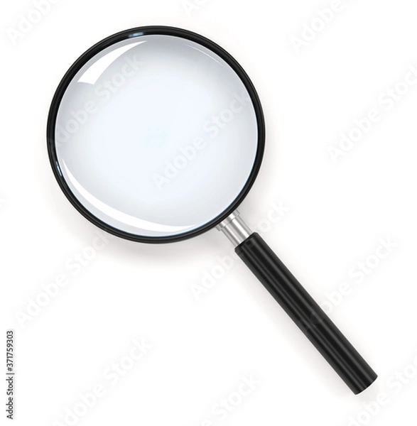 Obraz Magnifying glass on white background