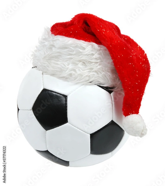 Obraz Santa Claus hat on the soccer ball