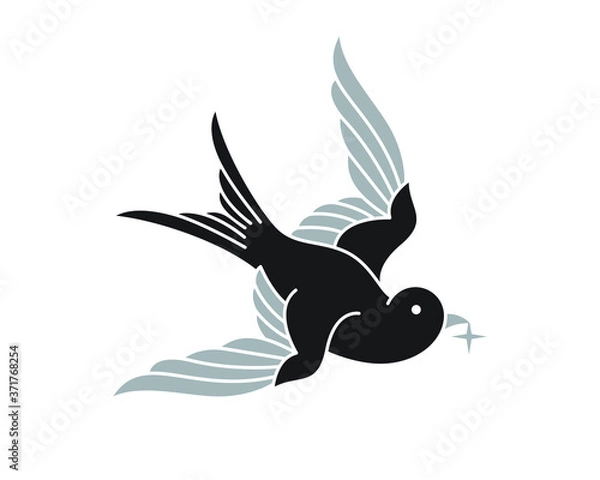 Fototapeta Flying swallow logo image