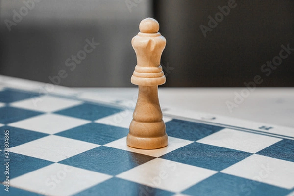 Fototapeta chessman queen on a chessboard