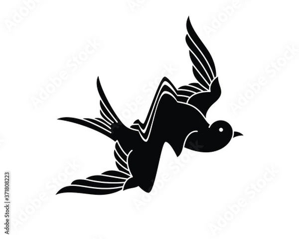 Obraz Distorted swallow silhouette logo image