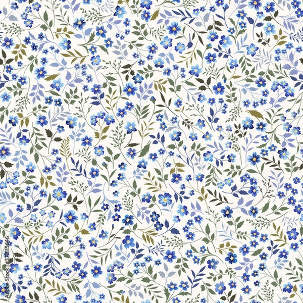 Obraz seamless floral pattern with meadow flowers on white background