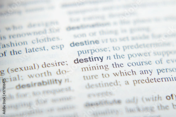 Fototapeta The explanation of Destiny in dictionary
