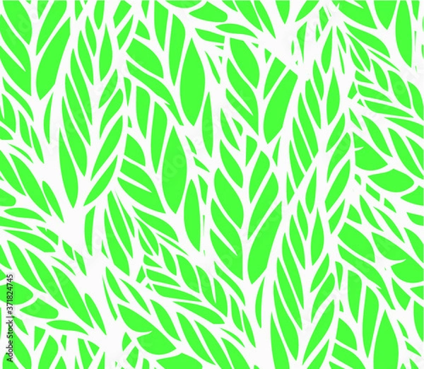 Fototapeta Seamless pattern with green leaves