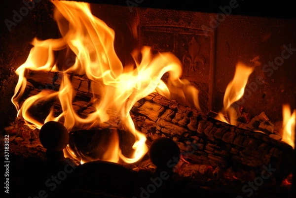 Fototapeta feu de cheminée