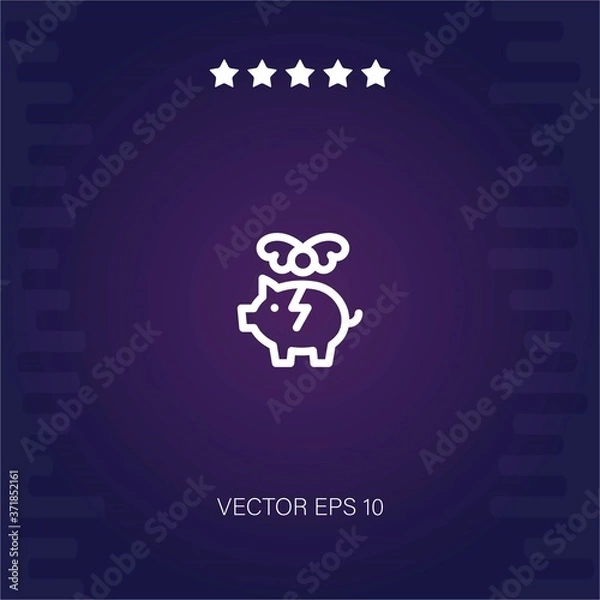 Fototapeta piggy bank vector icon modern illustration