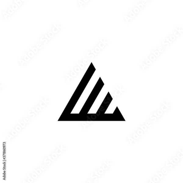 Obraz Abstract triangle shape logo on white background