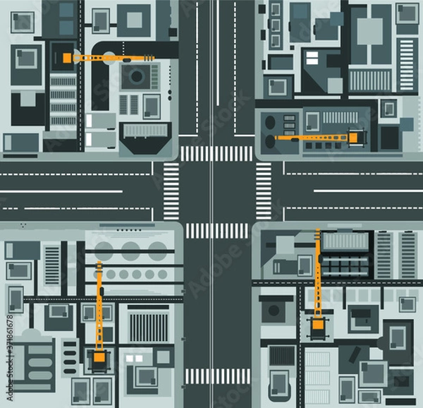 Obraz big city in top view