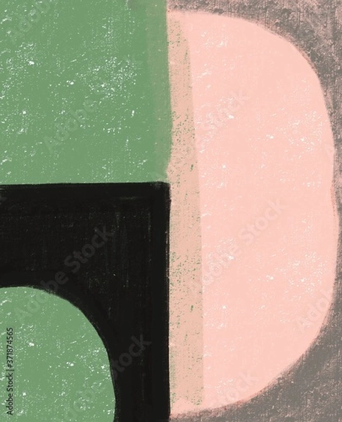 Obraz Minimalistic poster. Hand painted for wall decoration, postcard, social media, print or brochure cover design. Modern illustration in pastel colors