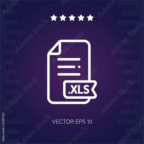 Obraz xls vector icon modern illustration