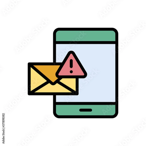 Fototapeta Spam smartphone message icon. Simple color with outline vector elements of hacks icons for ui and ux, website or mobile application