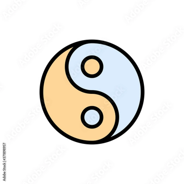 Obraz Ying Yang sign icon. Simple color with outline vector elements of esoteric icons for ui and ux, website or mobile application
