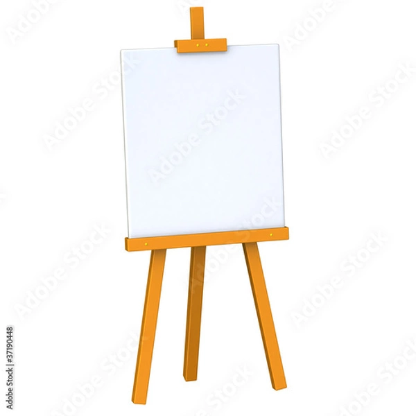 Fototapeta Blank canvas on easel 3d