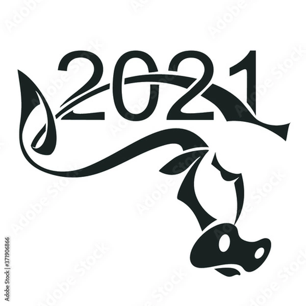 Fototapeta Bull symbol of 2021