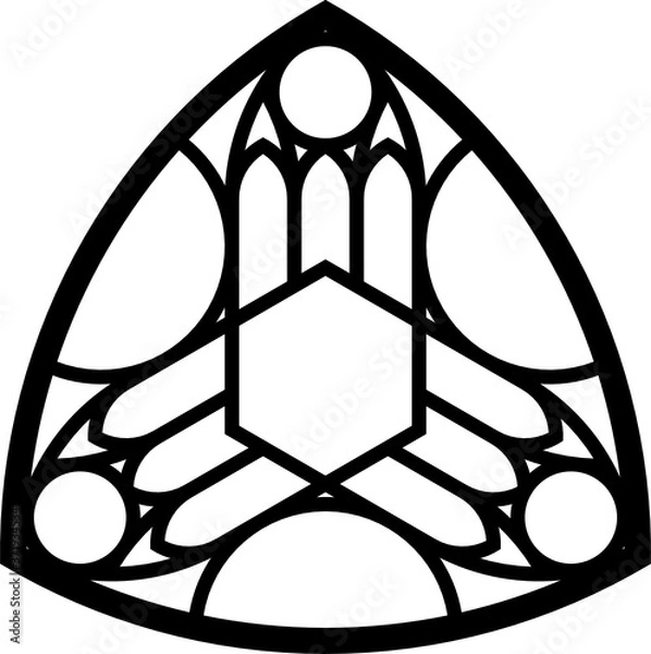Obraz Rose Window Fig. 18, triangular 1, base, half 1