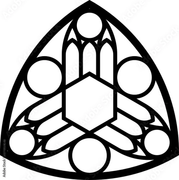 Obraz Rose Window Fig. 18, triangular 1, base, round 1