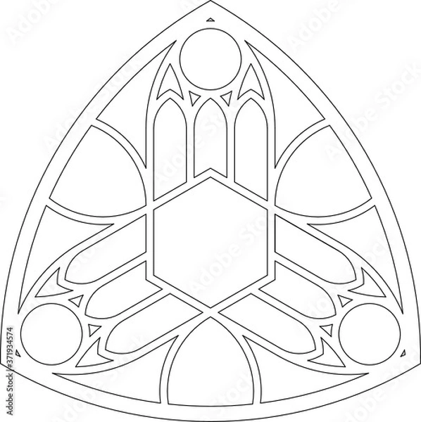 Obraz Rose Window Fig. 18, triangular 1, base, triangular 2, framework
