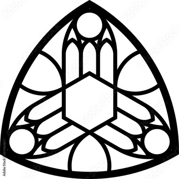 Obraz Rose Window Fig. 18, triangular 1, base, triangular 2