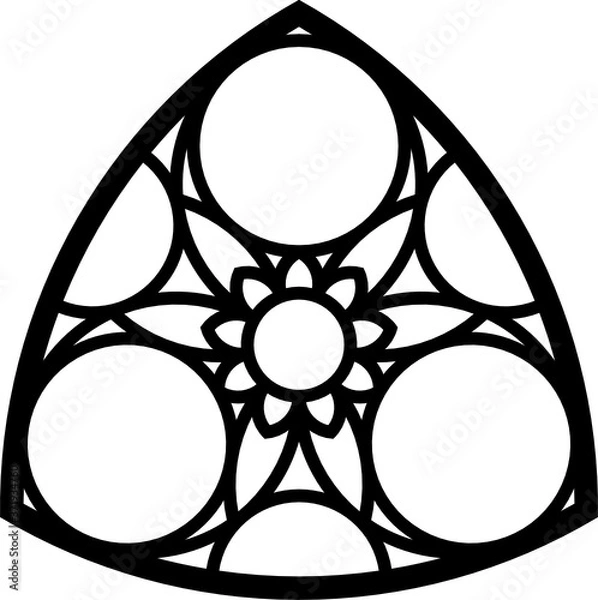 Obraz Rose Window Fig. 18, triangular 2, base, half 1