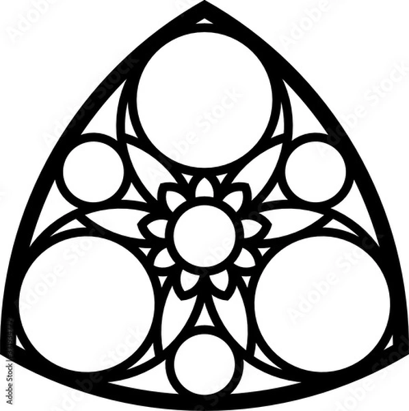 Obraz Rose Window Fig. 18, triangular 2, base, round 1