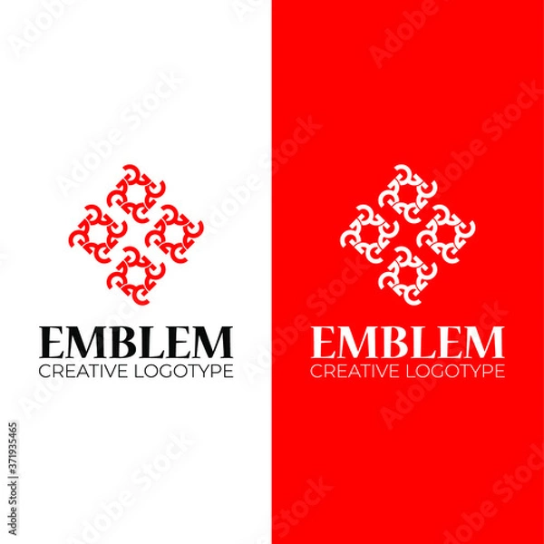Fototapeta abstract pattern logo design red logotype vector template